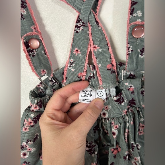 Deux Par Deux Floral Overal Skirt Size 4 - Picture 4 of 5